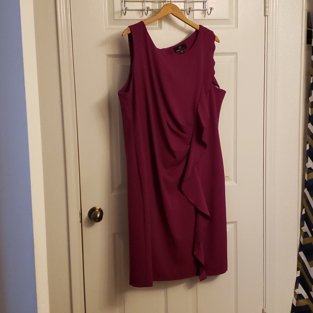 Berry colored sleeveless shift dress
